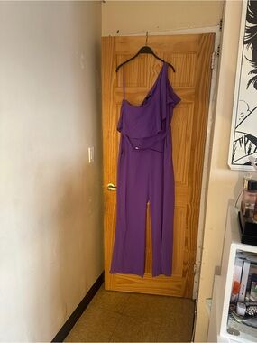 Ralph Lauren Purple One-Shoulder Jumpsuit
